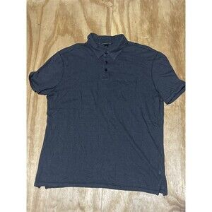 john varvatos polo shirt Charcoal Short Sleeve Men L Collared Cotton @k1